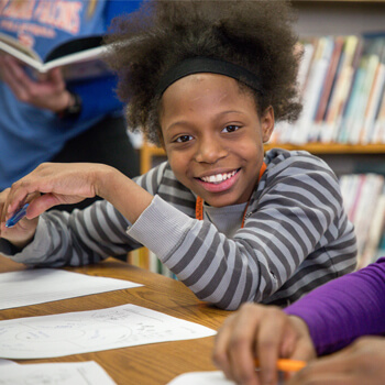 A kid in a school