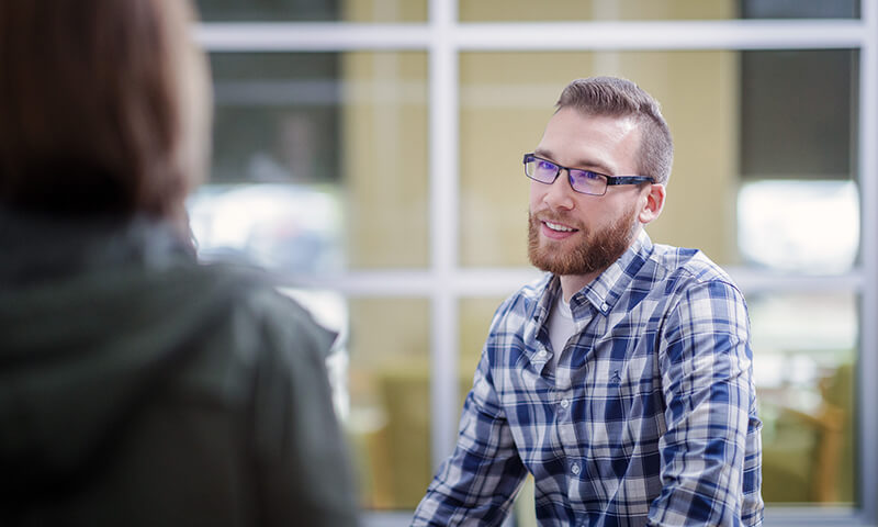 Adult Accelerated students meet to discuss class.